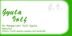 gyula volf business card